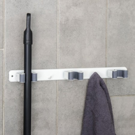 Holder for a mop Dalyan, 35 × 5 × 3 cm, 3 compartments, fastening of self -tapping screws in a kopmolex-4