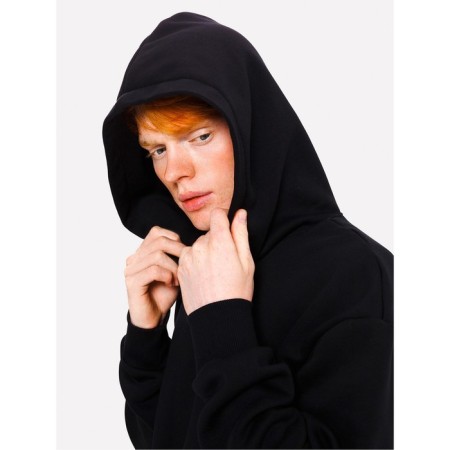 Male sweatshirt was laid down, black color, size 54-2