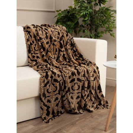 Texrepublic blanket, size 180x200 cm, brown color