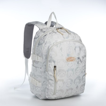 School backpack from textiles 2 of the lightning department, 4 pockets, gray color-2