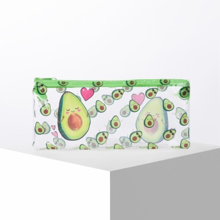 Penal soft 1 compartment, 95 x 205 mm, flat, PVC, calligrata "avocado with love"-2