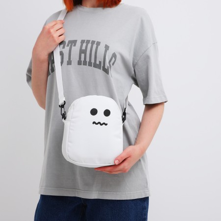 Youth bag with a zipper, white color-2