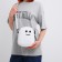 Youth bag with a zipper, white color