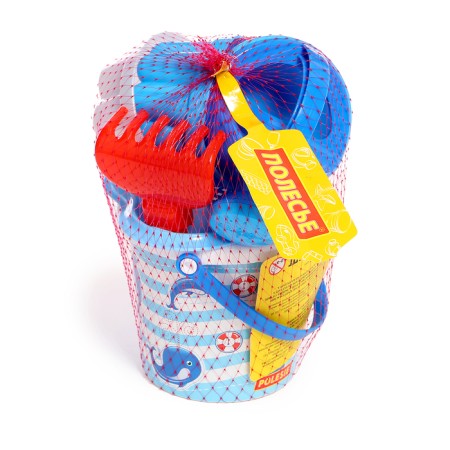 Sanding set: a bucket with a sticker, a strainer, scoop, robberies, 2 molds, watering can-11
