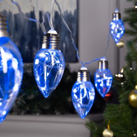 Garland “thread” 3 m with nozzles “drop bulbs”, ip20, transparent thread, 80 LED, glow blue, 8 modes, 220 V