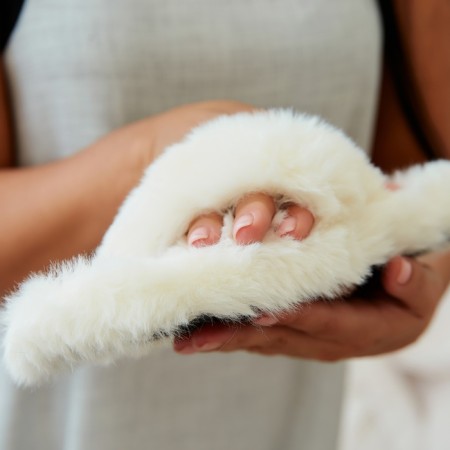 Women's slippers with an open nose size 36, milk color-9