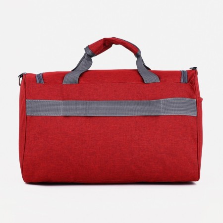Sports bag with lightning, 2 outer pockets, long belt, burgundy color-1