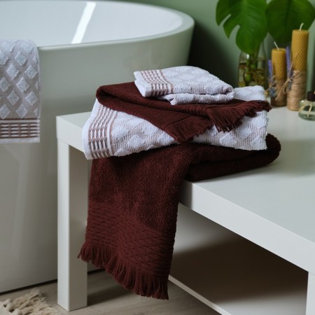 Trick Lovelife towel “Amore” 30x50 cm, brown, 100% cotton, 450 g/m2-6
