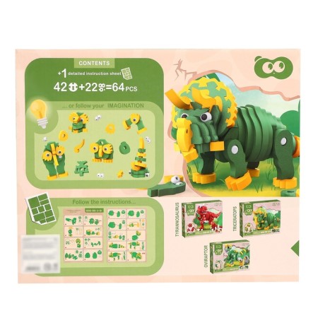 Design "Triceratops", soft, EVA material, 64 details-5