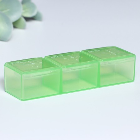 Tabertice "Time", 3 sections, green, 7.3 x 1.5 cm-2