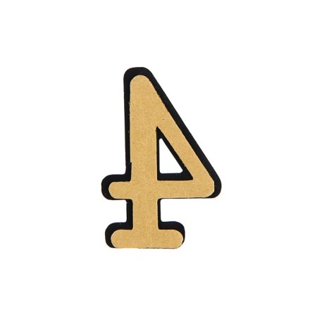 Door number "4", plastic, chromium color-2