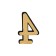 Door number "4", plastic, chromium color