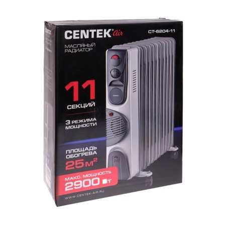 CENTEK CT-6204-11 heater, oil, 2900W, 11 sections, 25m², turbo-span, 3 regiments-4