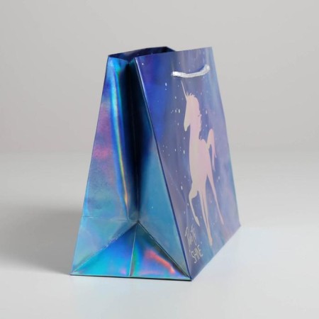 Gift holographic package, packaging, unicorn, 23 x 18 x 10 cm-1