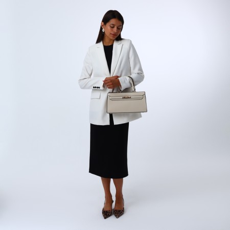 Women's bag with lightning, textura, average size, milk color-10