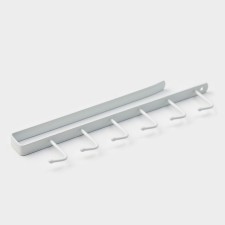 Kitchen holder suspended with 6 items, 1.5 × 28 × 7.5 cm, white color