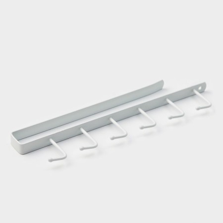 Kitchen holder suspended with 6 items, 1.5 × 28 × 7.5 cm, white color