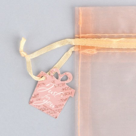 Orange Gift Organza “for you”, with a nameplate, 10 x 12 cm +/- 1.5 cm-4