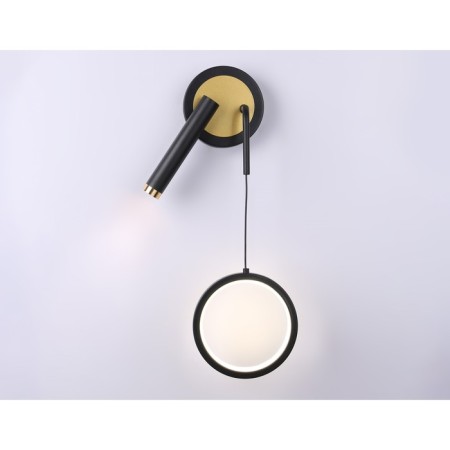 LED LED wall -mounted Ambrella Light, Linetech, FL51652, LED, 10 W, 750LUM, 4200K, Black Color, Gold-2