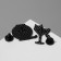 Set of badges (2pcs) "cats" mysterious, black and white color in ferrous metal