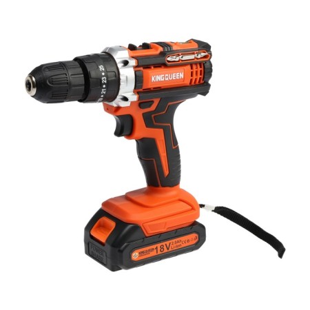 KingQueen KQ-101K, 18 V, 2x2 Ach, 25 Nm, 2 speeds, 450-1500 rpm, case, case