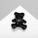 Brooch "Bear" zebra, black and white color