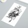 Tattoo on the body Black "Fox with rose" 11.5x21 cm