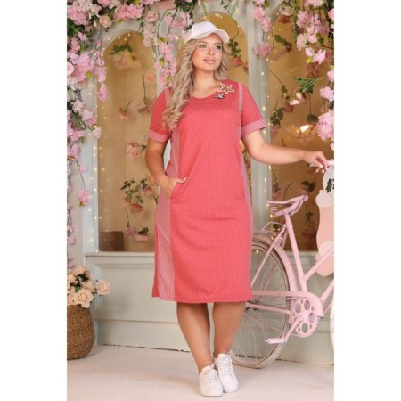Female dress, size 54, coral color-5
