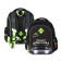 School backpack 40x33x15cm, ergonomic back, Across 410, gray/green