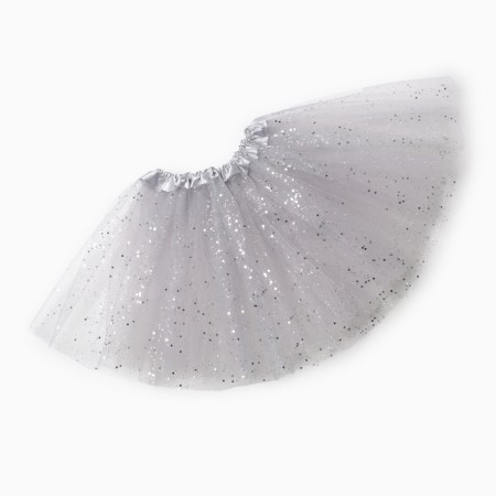 Children's skirt kaftan "shine" gray, length 30 cm