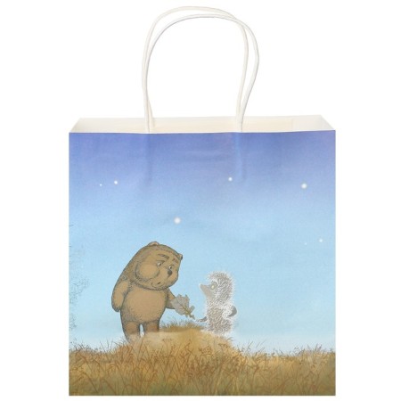 Gift package, 22x22x1 cm, craft, packaging, hedgehog in fog-4
