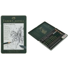 Artistic pencils (set) Faber-Castell Pitt Monochrome, 11 pieces, in a metal box