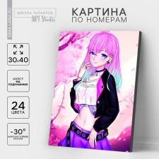 Picture on numbers on canvas with a subframe 