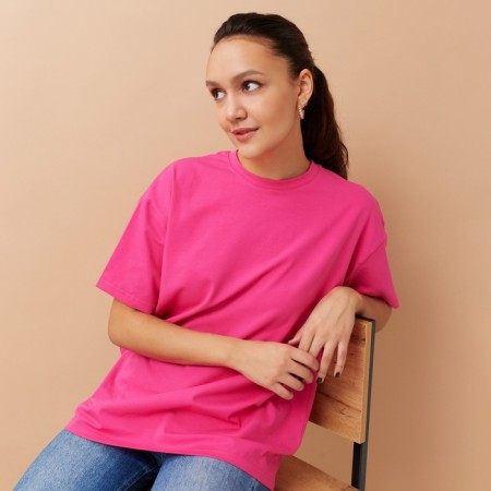 Women's T-shirt Minaku Oversize Fit: Beige color, rr 54-5