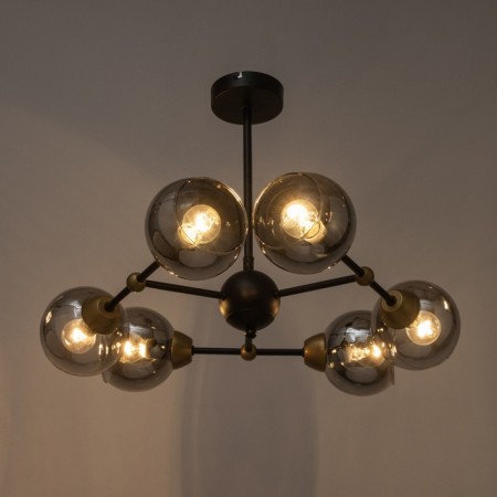 ATOM chandelier 6x60W Central: E27 Color: Black-2