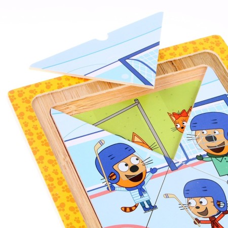 Wooden toy "Multilayer liners", three cats-3