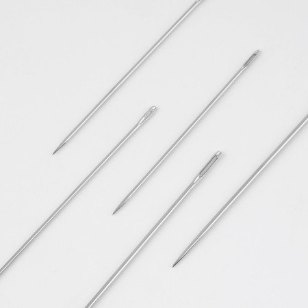 Set of sewing needles No. 3, d = 0.65 / 0.7 / 0.75 / 0.9 mm, 3.6 - 5.5 cm, 10 pcs-1