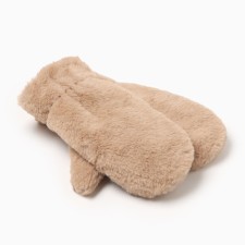 Women's mittens minku, brown color, 26 cm