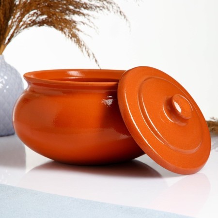 Vyatskaya Suditsa with a wooden stand, 2.5l, terracotta-2