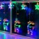 Garland "fringe" 2.4 × 0.9 m with nozzles "deer", ip20, transparent thread, 138 LED, glow of multi, 8 modes, 220 V