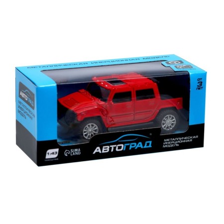 Metal machine "Pickup", scale 1:43 Inertia, red color-3