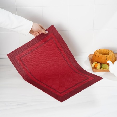 Serving napkin on the table "Window", 45 × 30 cm, red color-3