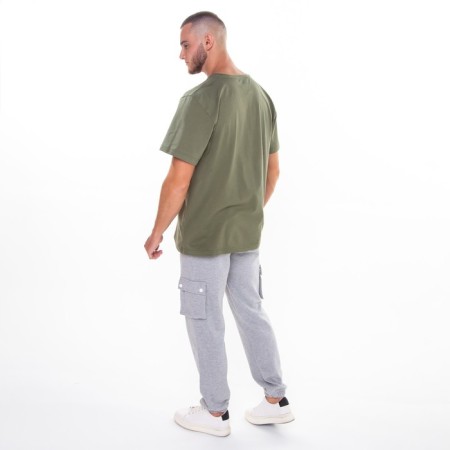 Male pants, color gray melange, size 44-3