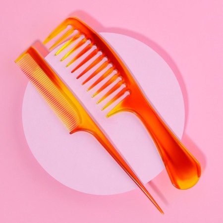 Set of comb, 2 items, 22 cm, color "amber"