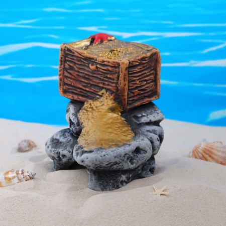 Decor for the Aquarium "Stand with Gold", ceramic, 22 x 15.5 x 15 cm-6