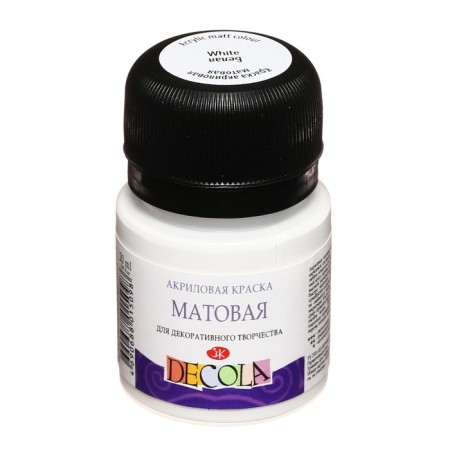 Acrylic matte paint 20 ml, ZHK Decola, White, 14326104-1