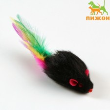 The mouse is a plain plane with feathers 6.5 cm, black