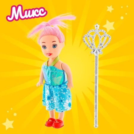Baby doll "Sorceress", with a magic wand, mix-6