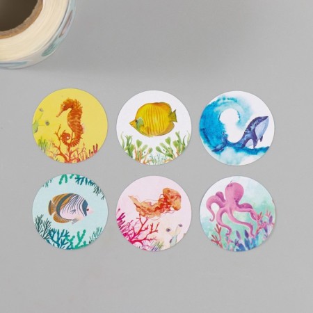 Stick Paper "Underwater World" d = 2.5 cm 252 pcs in the roll-3