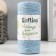 Knitting cord 100% cotton, width 1mm 100m 80g of "sky blue" 10x4.2x4.2 cm